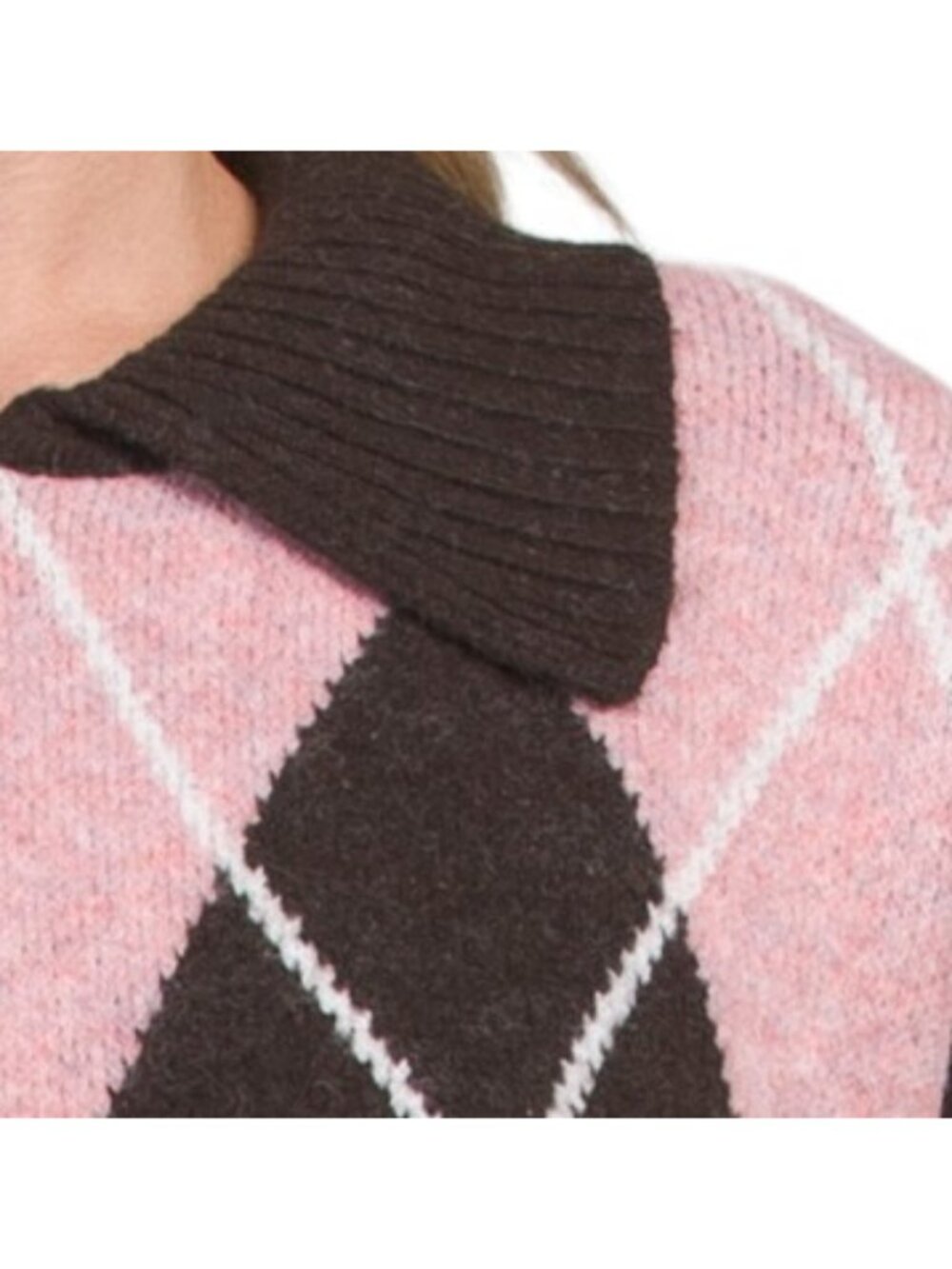 SINCERELY JULES Argyle Collared Sweater - Picture 3 of 3